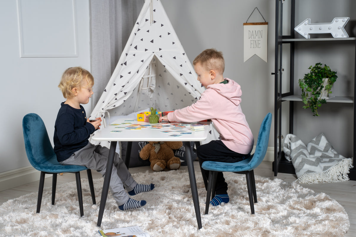 Venture Design Polar Barnstolar Blå + Barnbord 50 x 80 x 60
