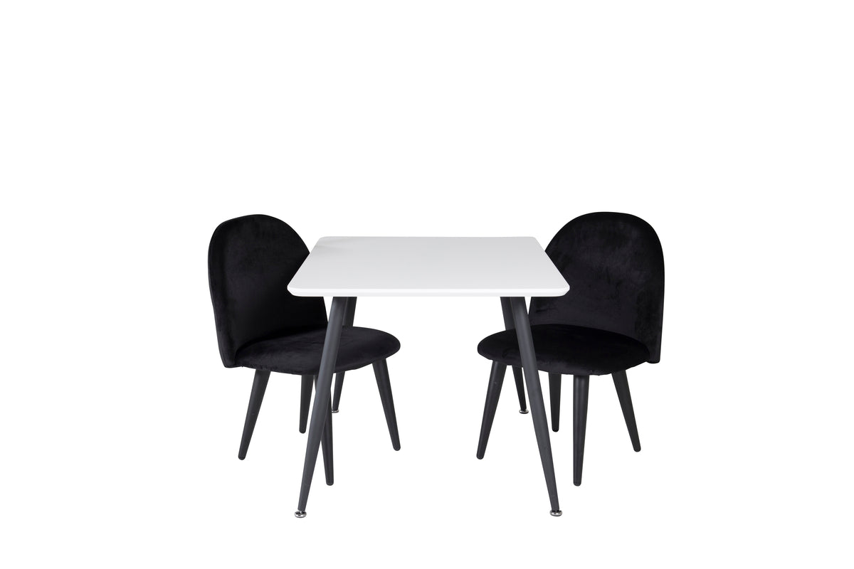 Venture Design Velvet & Polar Barnstolar Svart + Barnbord 50 x 80 x 60