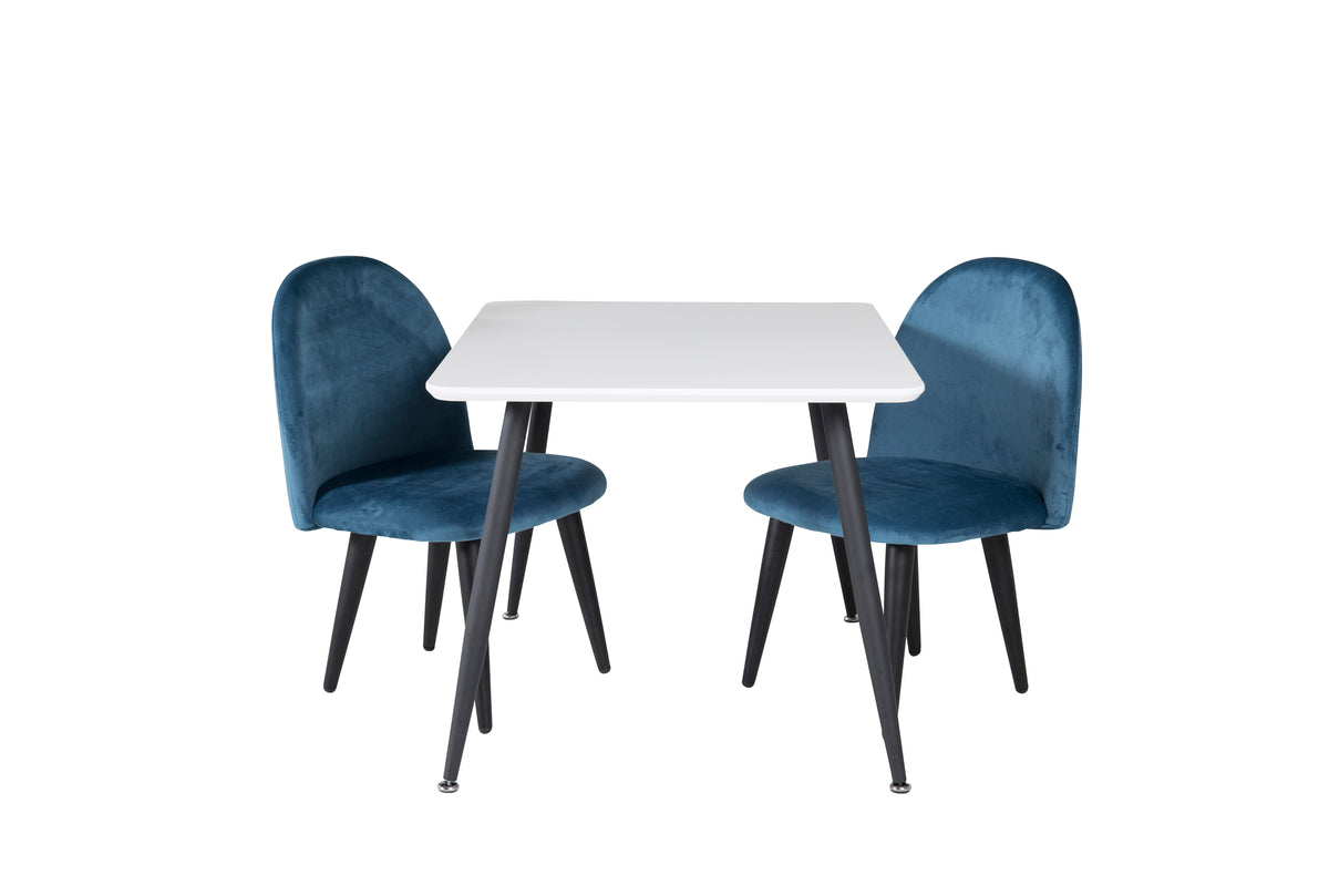 Venture Design Velvet & Polar Barnstolar Blå + Barnbord 50 x 80 x 60
