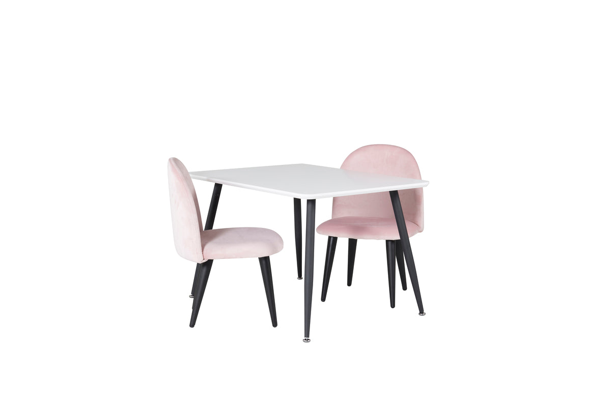 Venture Design Velvet & Polar Barnstolar Rosa + Barnbord 50 x 80 x 60