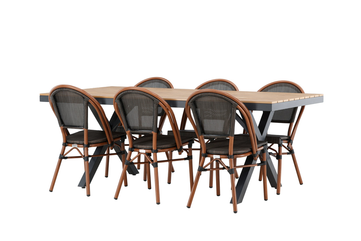Venture Design Garcia & Guarda Rektangulära Matbord 100 x 200 Svart + Caféstolar 2-pack Svart