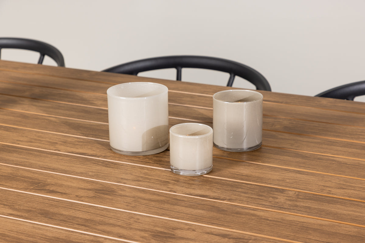 Venture Design Stina & Garcia Matstolar 6-pack Svart + Rektangulära Matbord 200 x 100 Svart