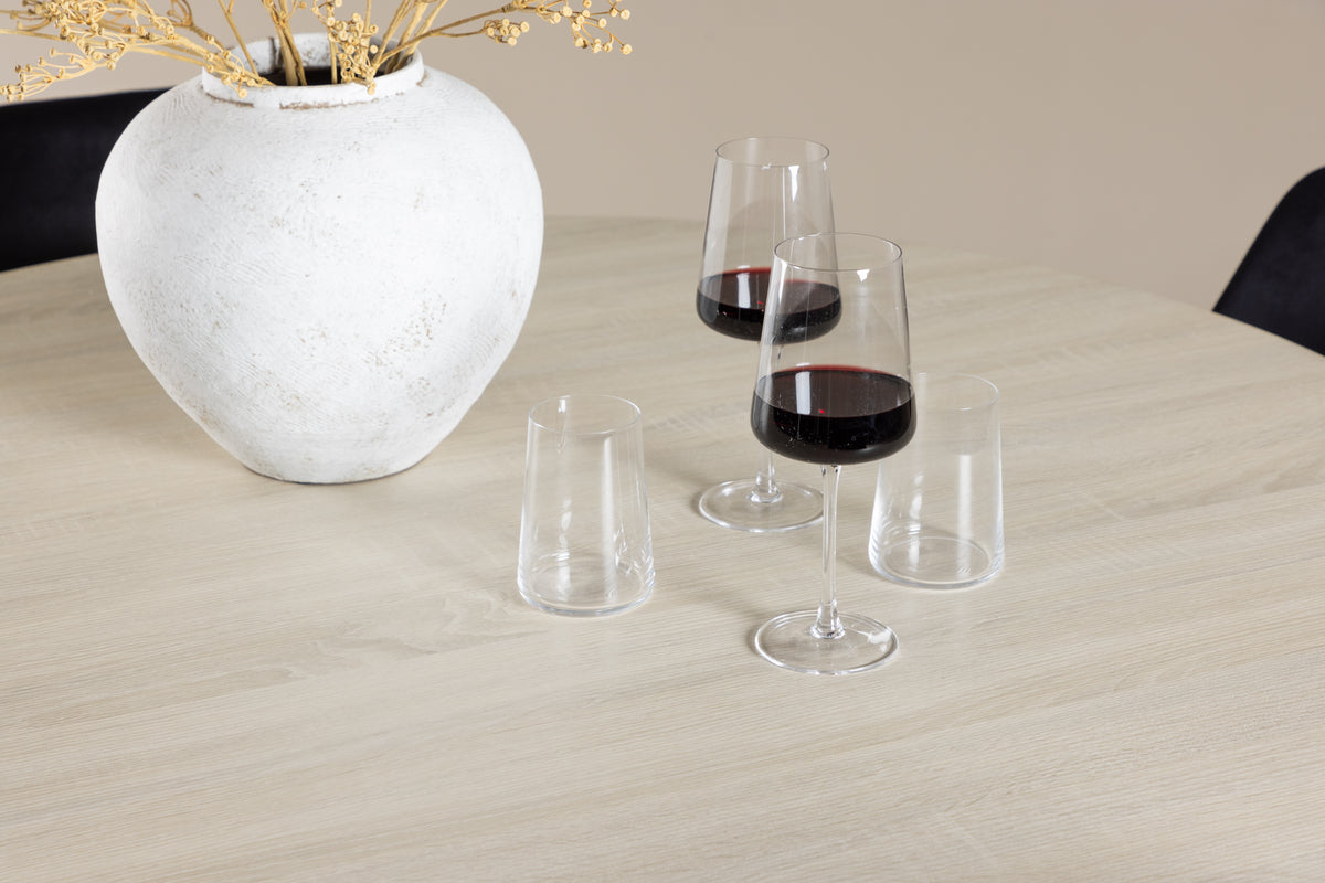 Venture Design Night & Lanzo Matstolar 2-pack Svart + Runda Matbord ⌀120 Vitputsad