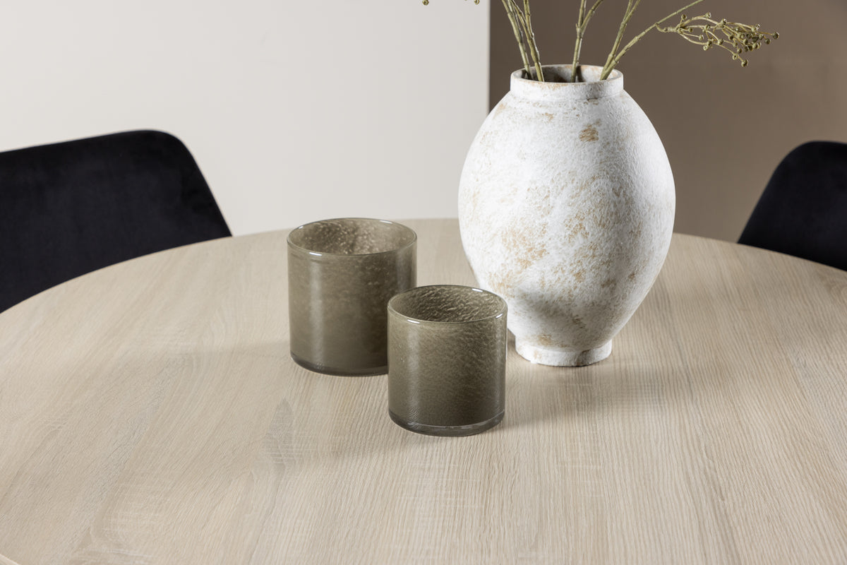 Venture Design Night & Plaza Matstolar 2-pack Svart + Runda Matbord ⌀100 Vitputsad