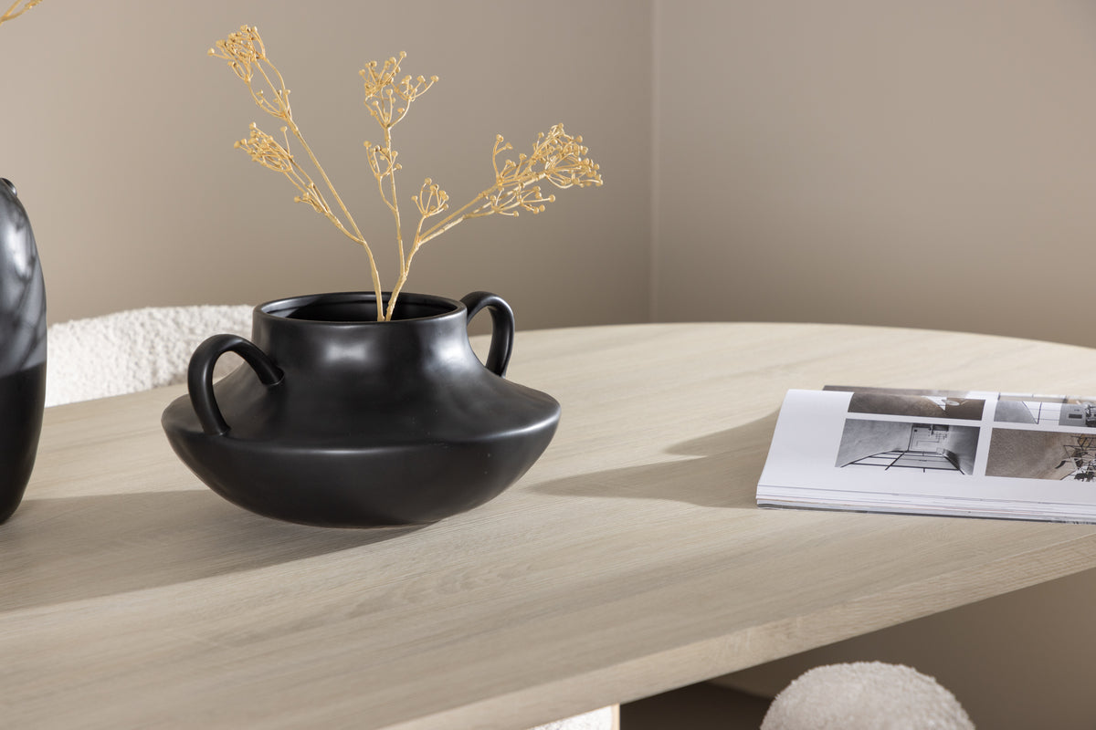 Venture Design Andy & Agnes Ovala Matbord 180 x 90 Vitputsad + Matstolar 2-pack Vit