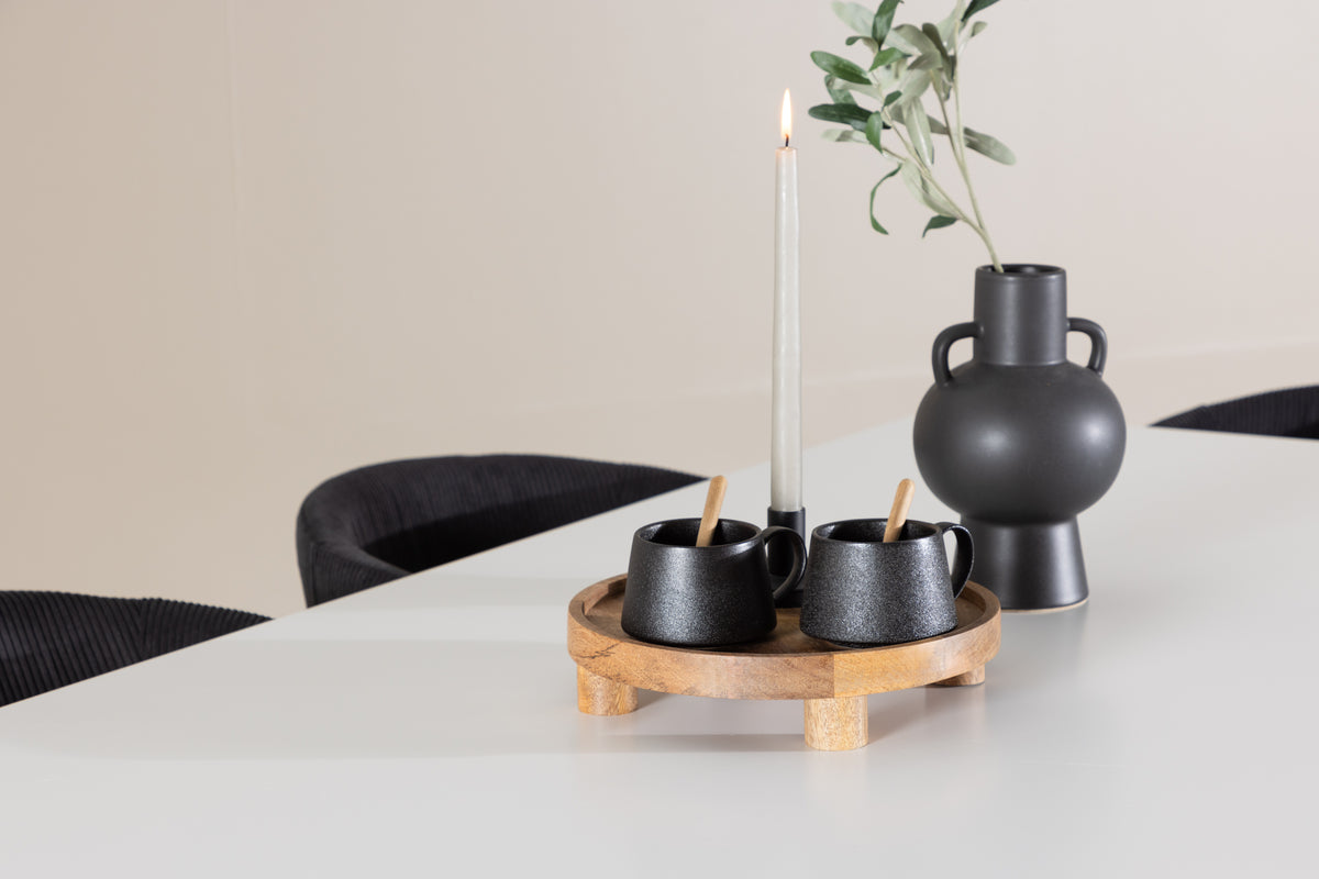 Venture Design Berit & Silar Matstolar Svart + Rektangulära Matbord 180 x 90 Vit