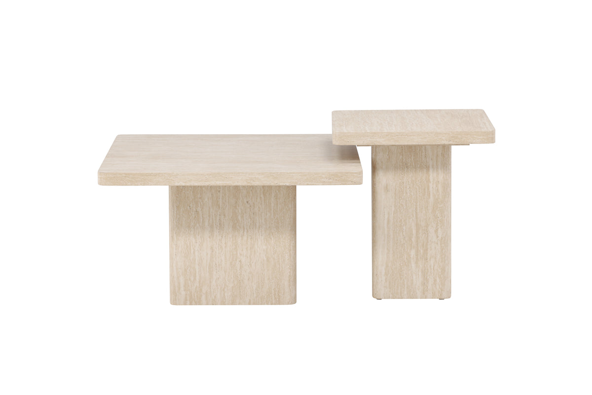 Venture Design Qvart Soffbord 50 x 50 Beige + Soffbord 80 x 80 Beige