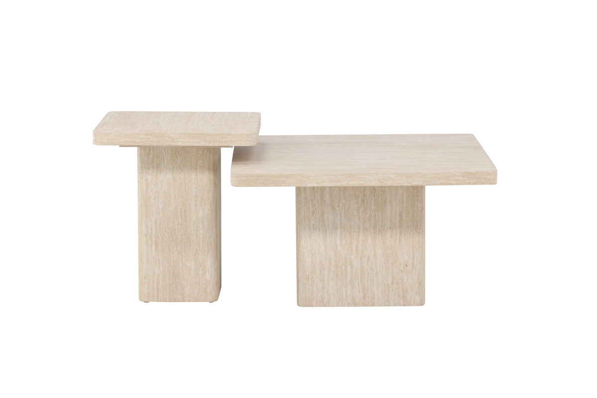 Venture Design Qvart Soffbord 50 x 50 Beige + Soffbord 80 x 80 Beige