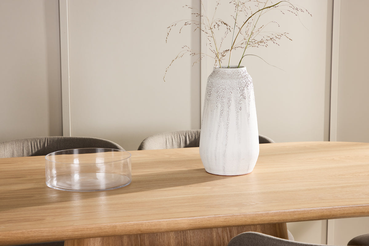 Venture Design Edina & Stjärnö Matstolar 2-pack Brun + Ovala Matbord 200 x 90 Natur
