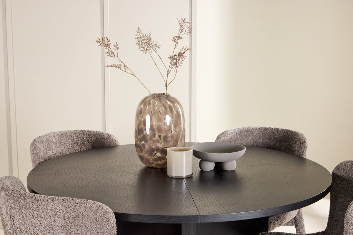 Venture Design Strada & Astoria Rektangulära Matbord ⌀120 Svart + Matstolar 2-pack Brun