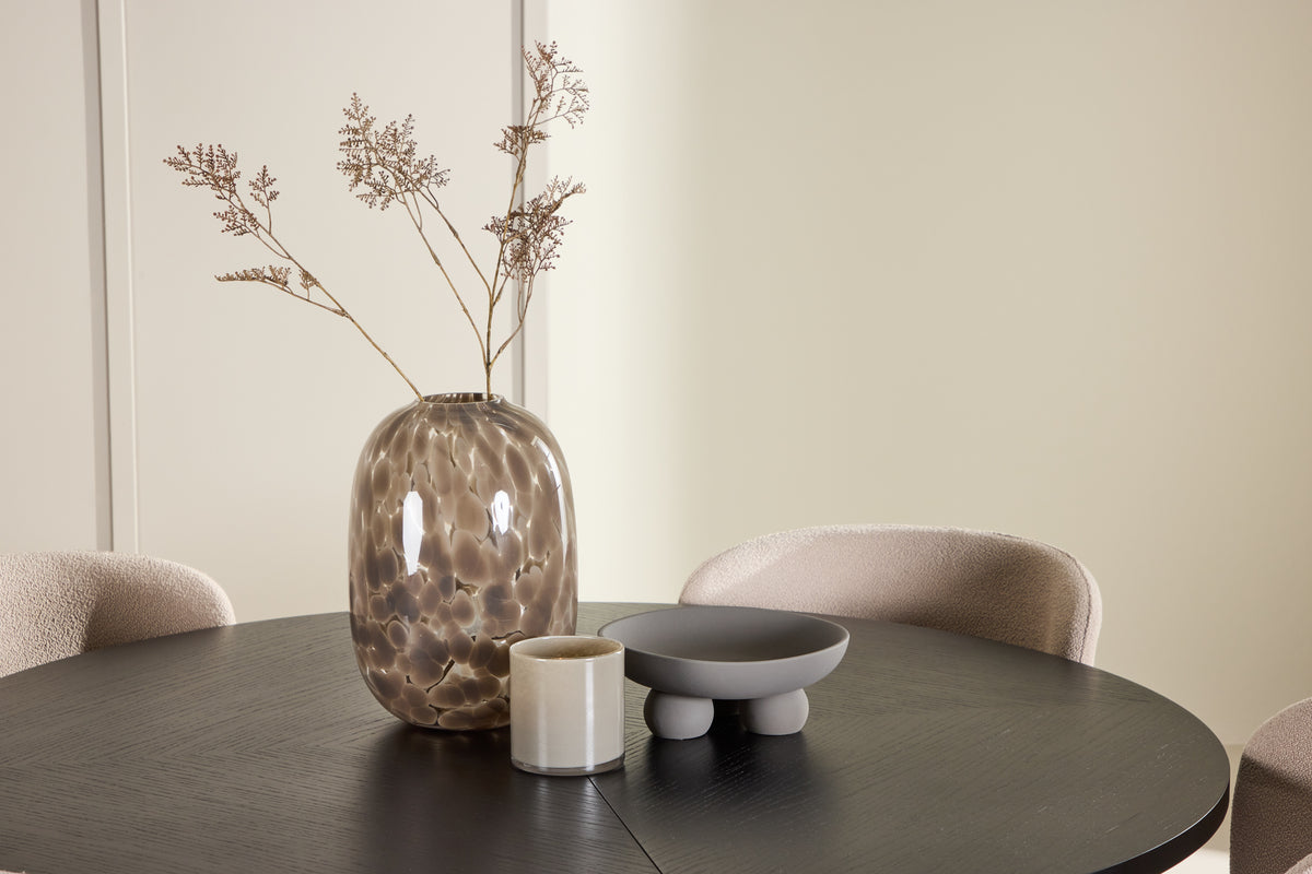 Venture Design Strada & Astoria Rektangulära Matbord ⌀120 Svart + Matstolar 2-pack Beige