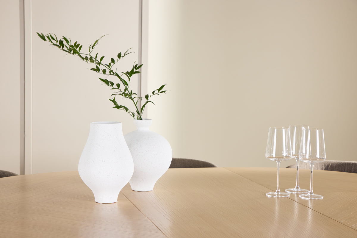 Venture Design Edina & Strada Matstolar 2-pack Brun + Rektangulära Matbord ⌀120 Vitputsad
