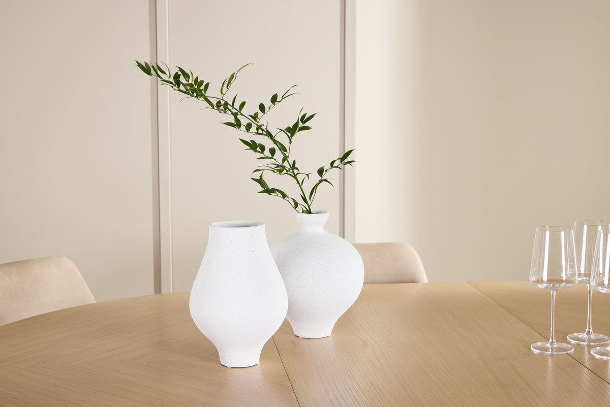 Venture Design Night & Strada Matstolar 2-pack Beige + Rektangulära Matbord ⌀120 Vitputsad