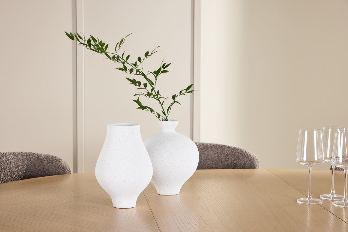 Venture Design Strada & Astoria Rektangulära Matbord ⌀120 Vitputsad + Matstolar 2-pack Brun