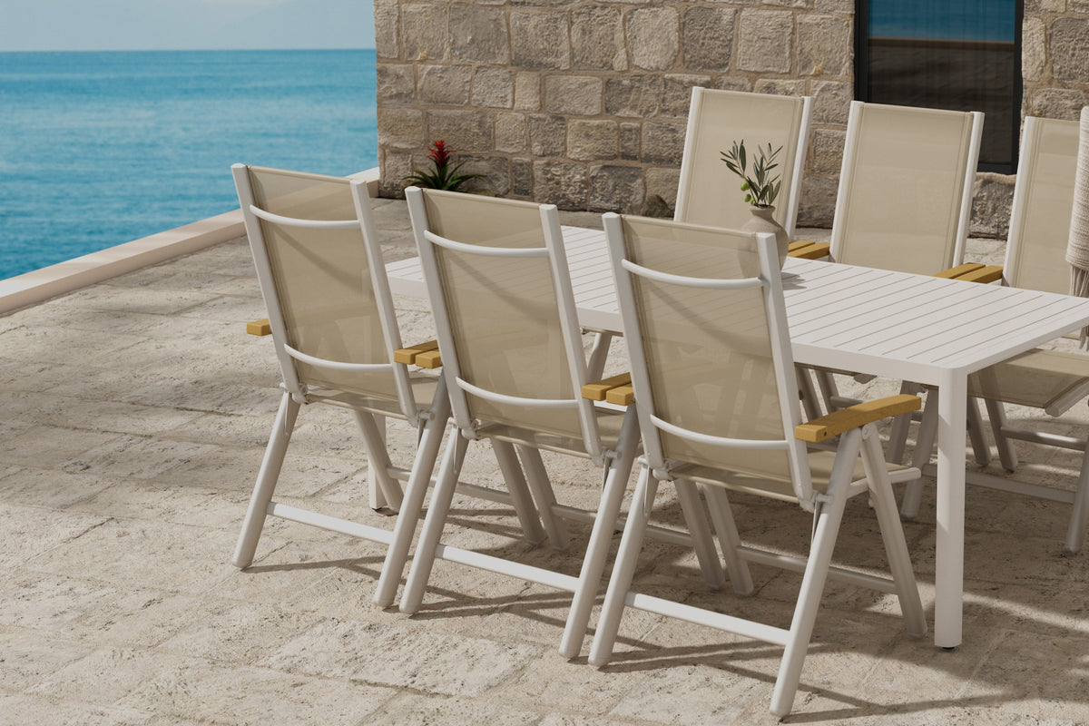Venture Design Giardini & Panama Rektangulära Matbord 200 x 90 Beige + Matstolar 2-pack Beige