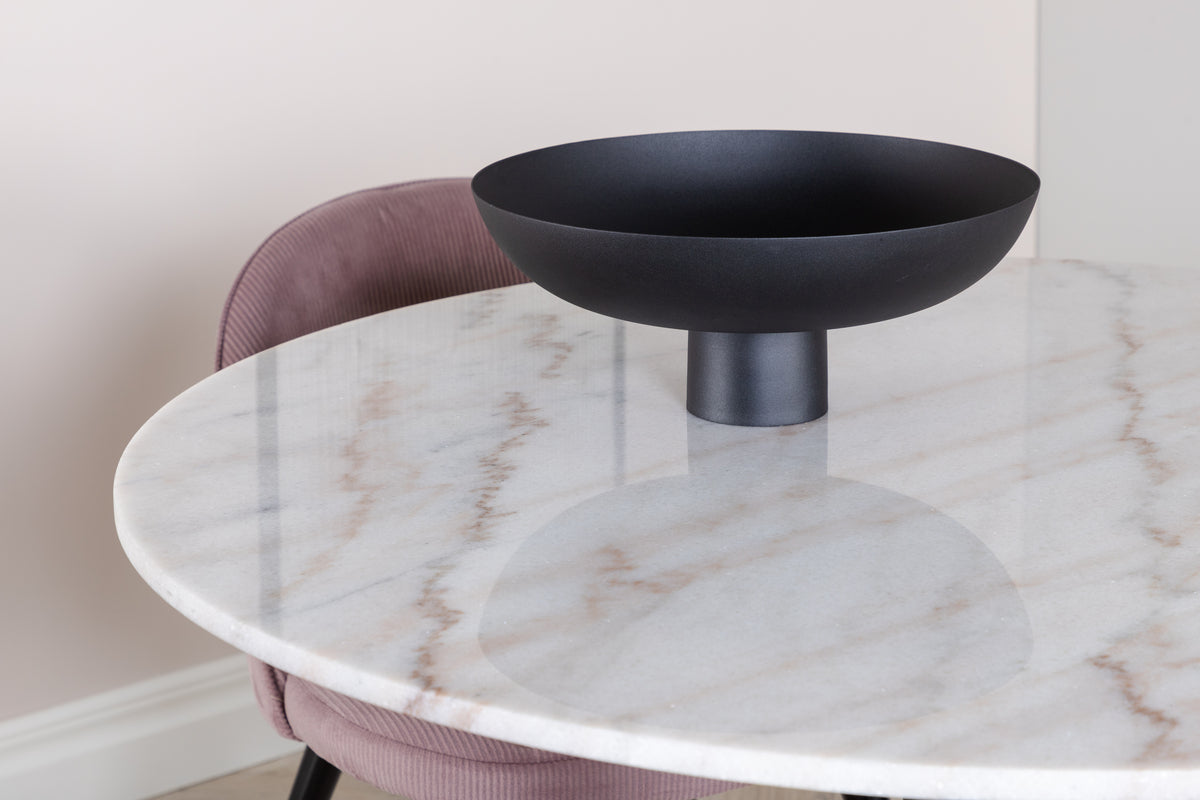 Venture Design Estelle & Velvet Runda Matbord ⌀106 Vit + Matstolar 2-pack Gammelrosa
