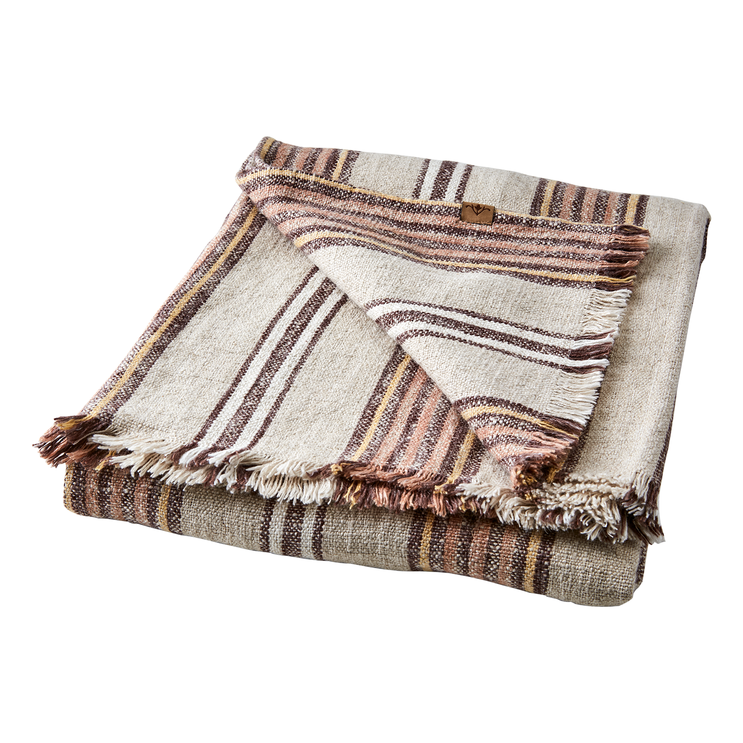 Affari of Sweden HILDA Filt/duk, Natur/brun/rosa/gul
