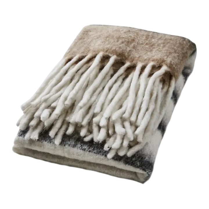 Affari of Sweden FRASSE Filt, Beige/svart/vit