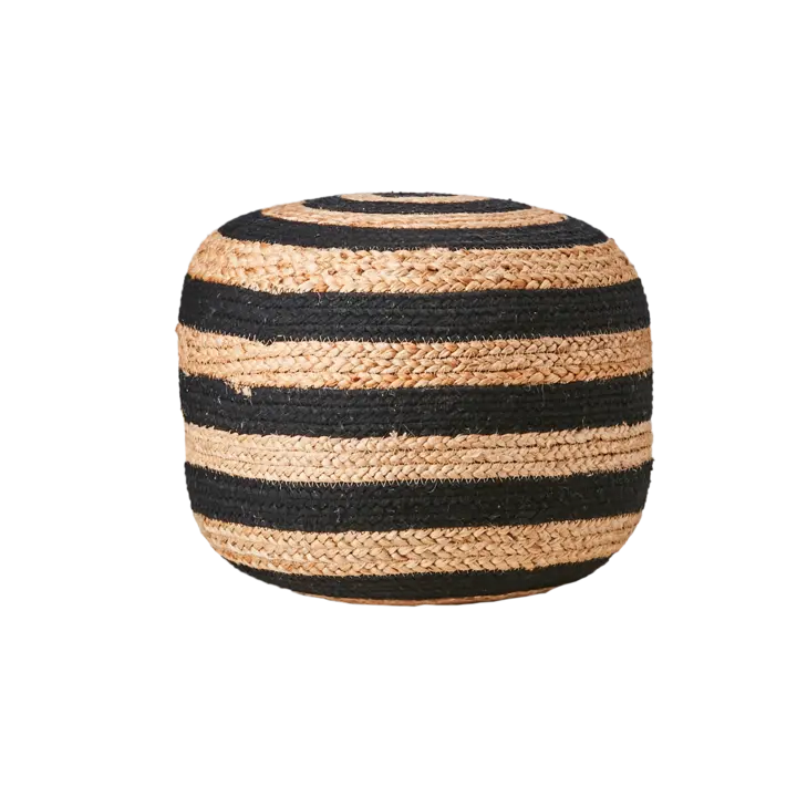 Affari of Sweden JUNI Sittpuff, Svart/natur