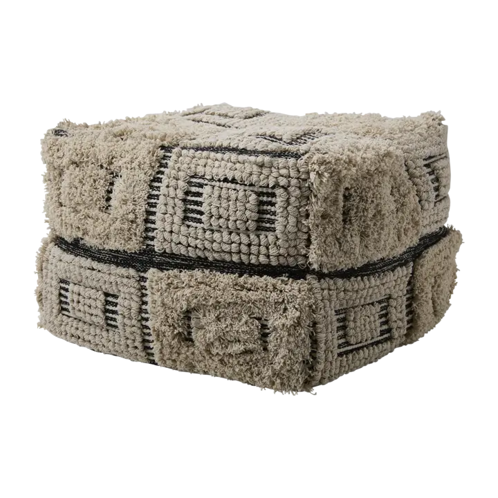 Affari of Sweden MINNA Sittpuff, Elfenben/svart