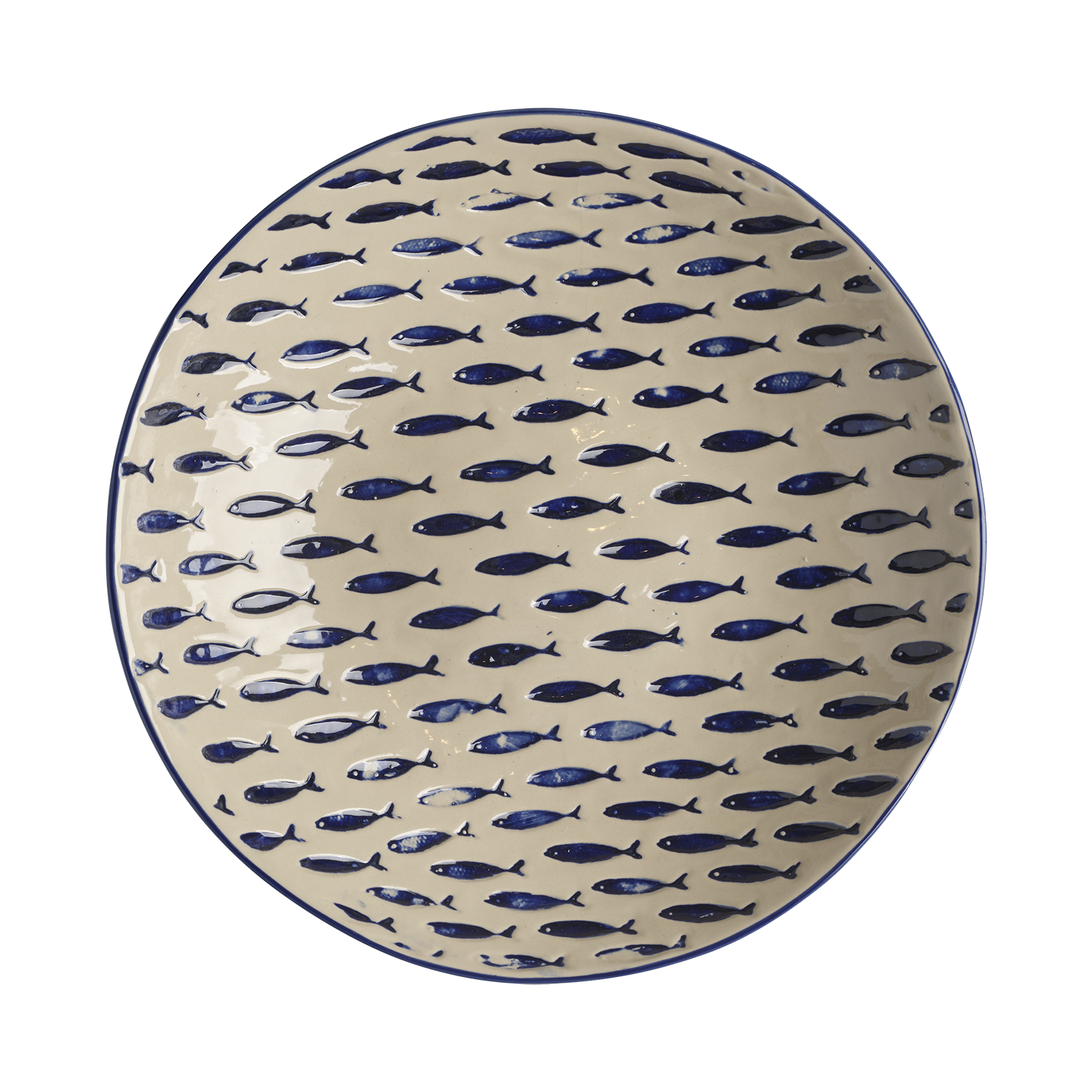 Affari of Sweden FISH Serveringsskål, Beige/blå