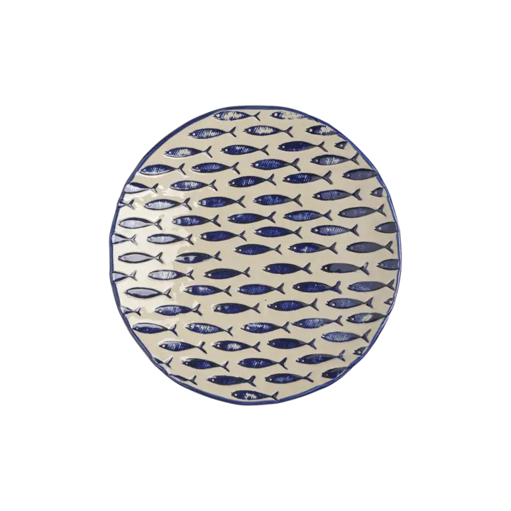 Affari of Sweden FISH Tallrik, Beige/blå