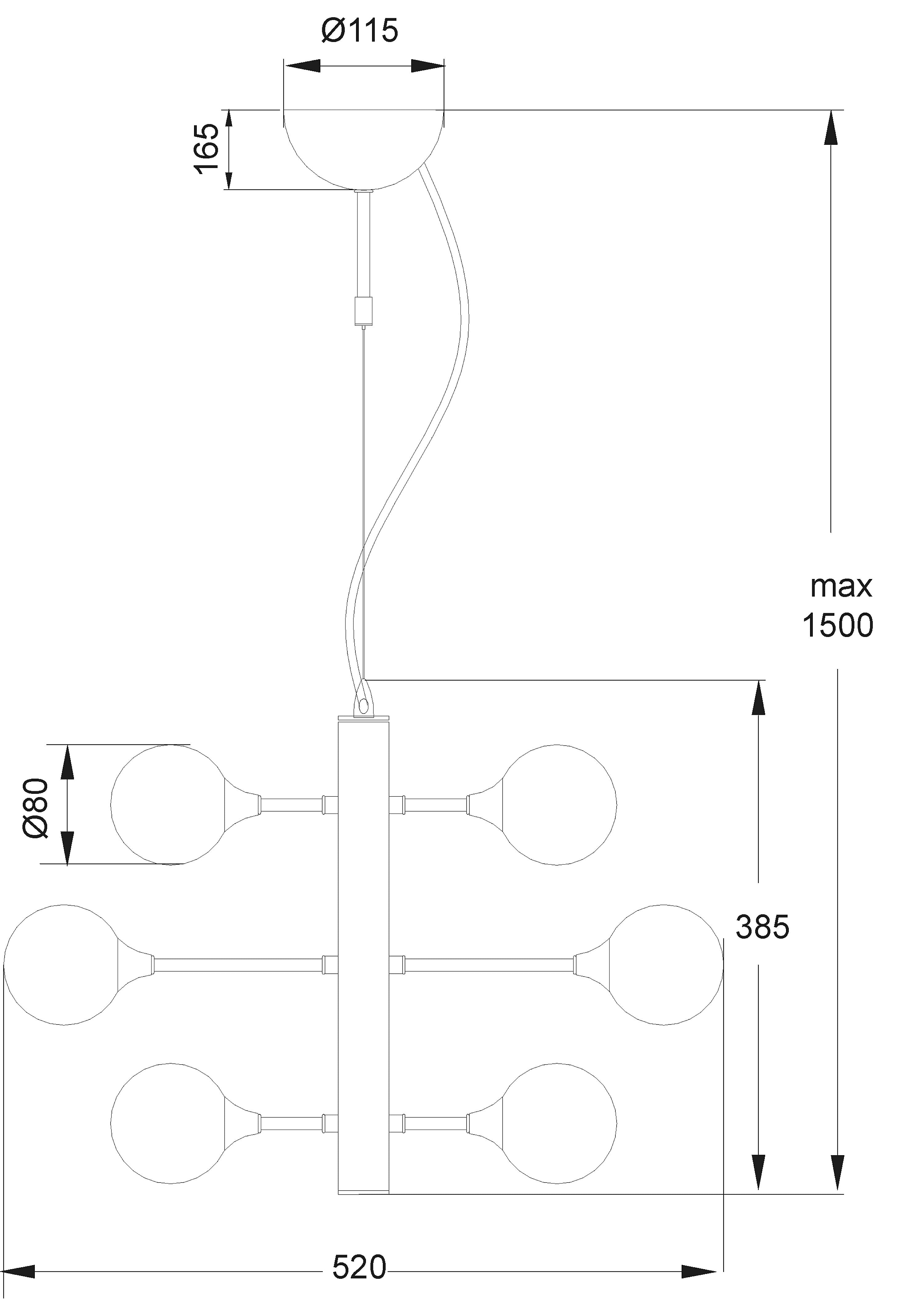 Aneta Home COSMOS taklampa 12-arm