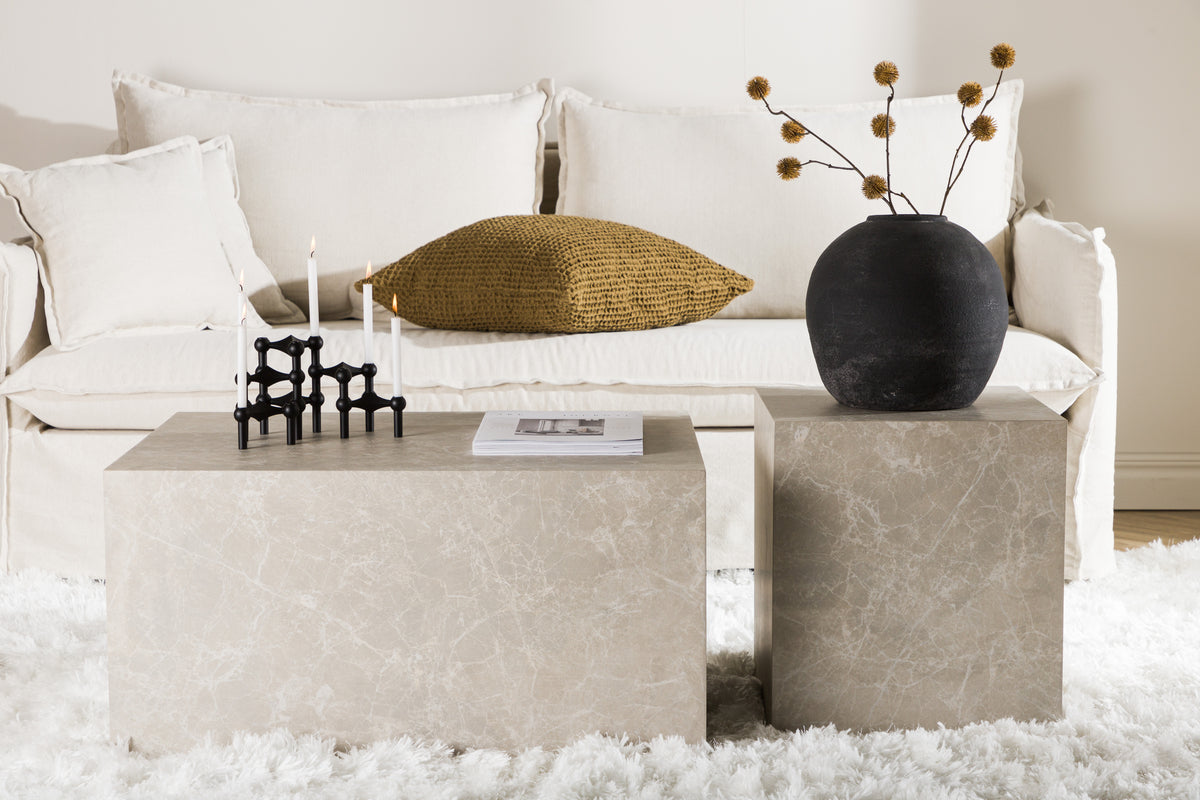 Venture Design York Soffbord 80 x 60 Beige