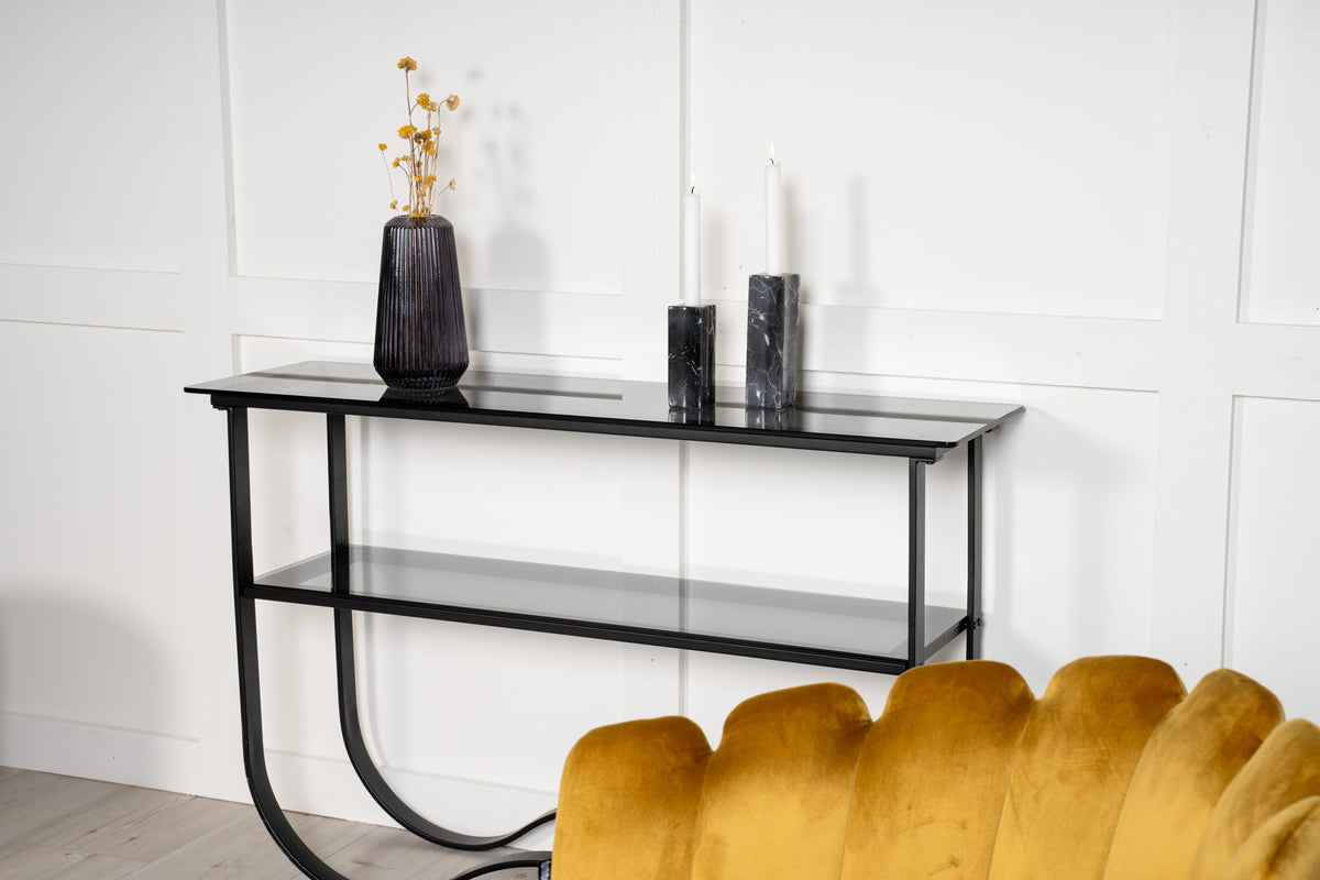 Venture Design Wavy Sidobord 117 x 34 Svart