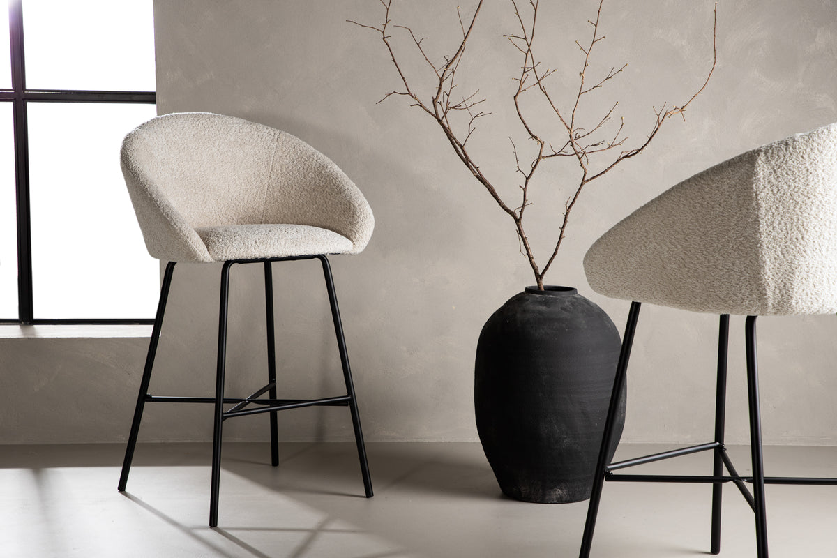 Venture Design Velvet Barstolar 2-pack Vit