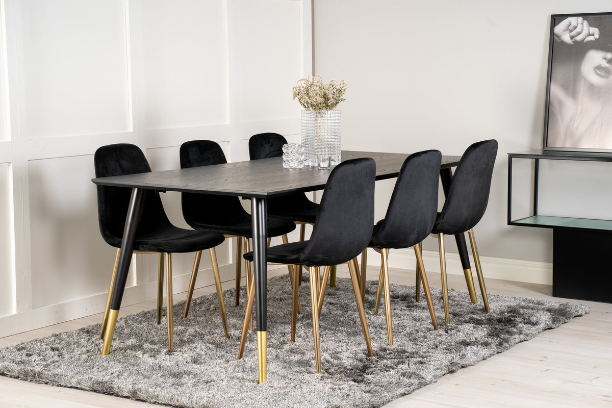Venture Design Dipp Rektangulära Matbord 180 x 90 Svart