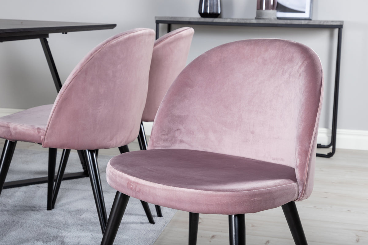 Venture Design Velvet Matstolar 2-pack Gammelrosa