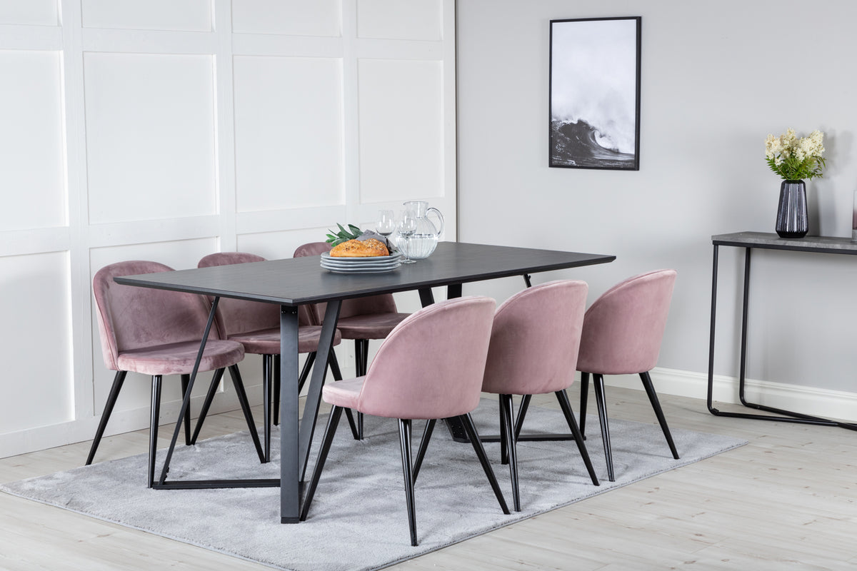 Venture Design Velvet Matstolar 2-pack Gammelrosa