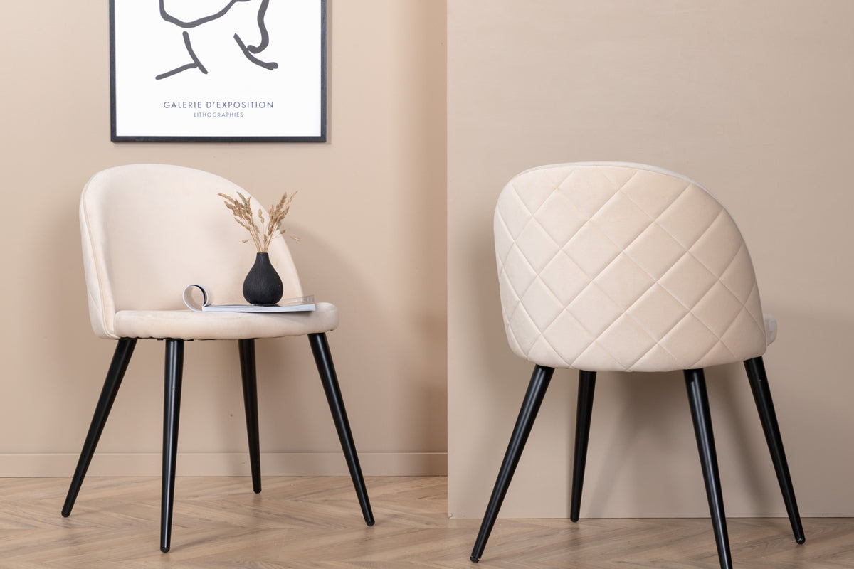Venture Design Velvet Matstolar 2-pack Beige
