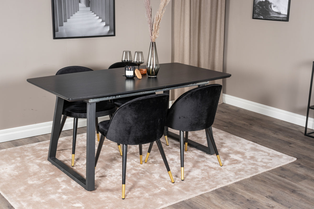 Venture Design Velvet Matstolar 2-pack Svart