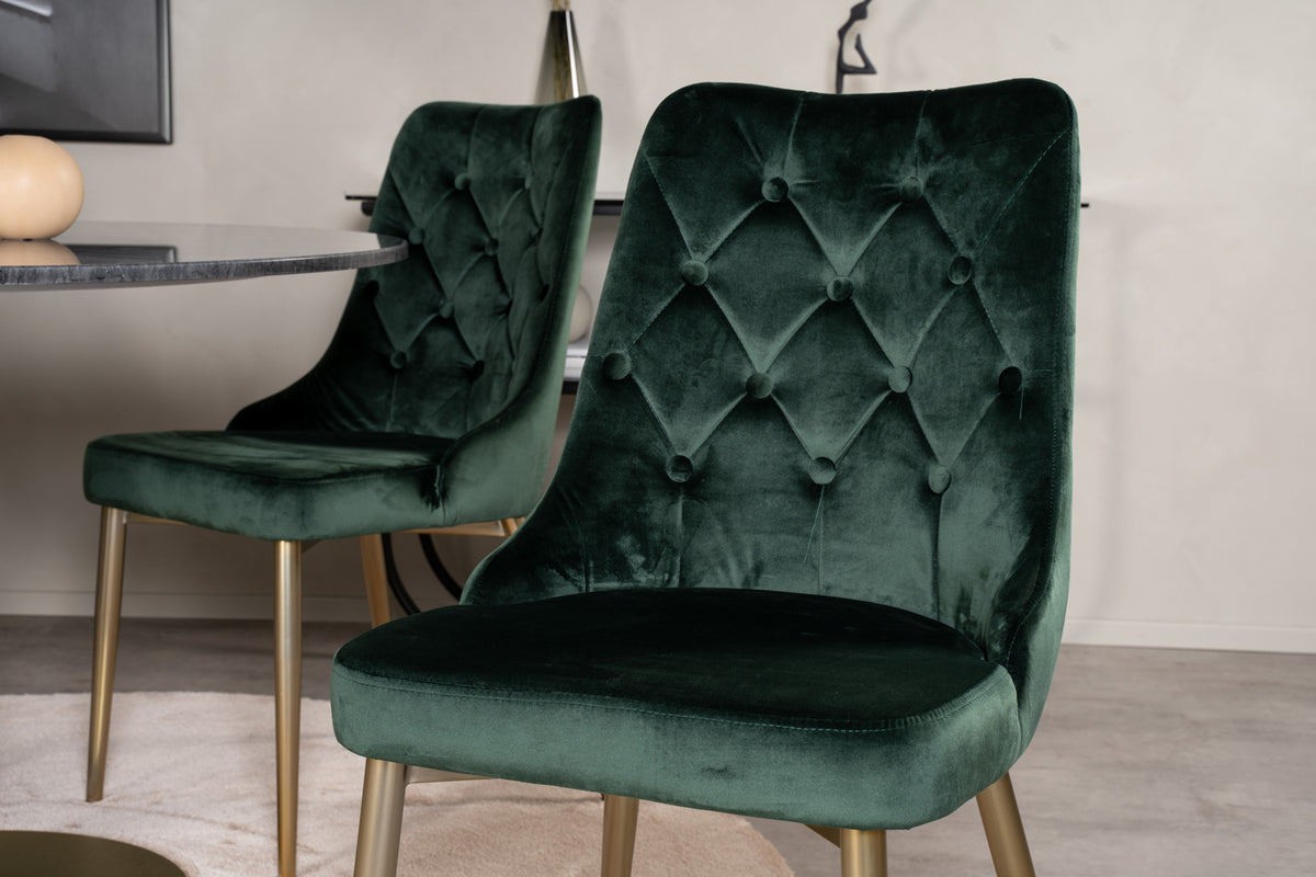 Venture Design Velvet Deluxe Matstolar 2-pack Grön