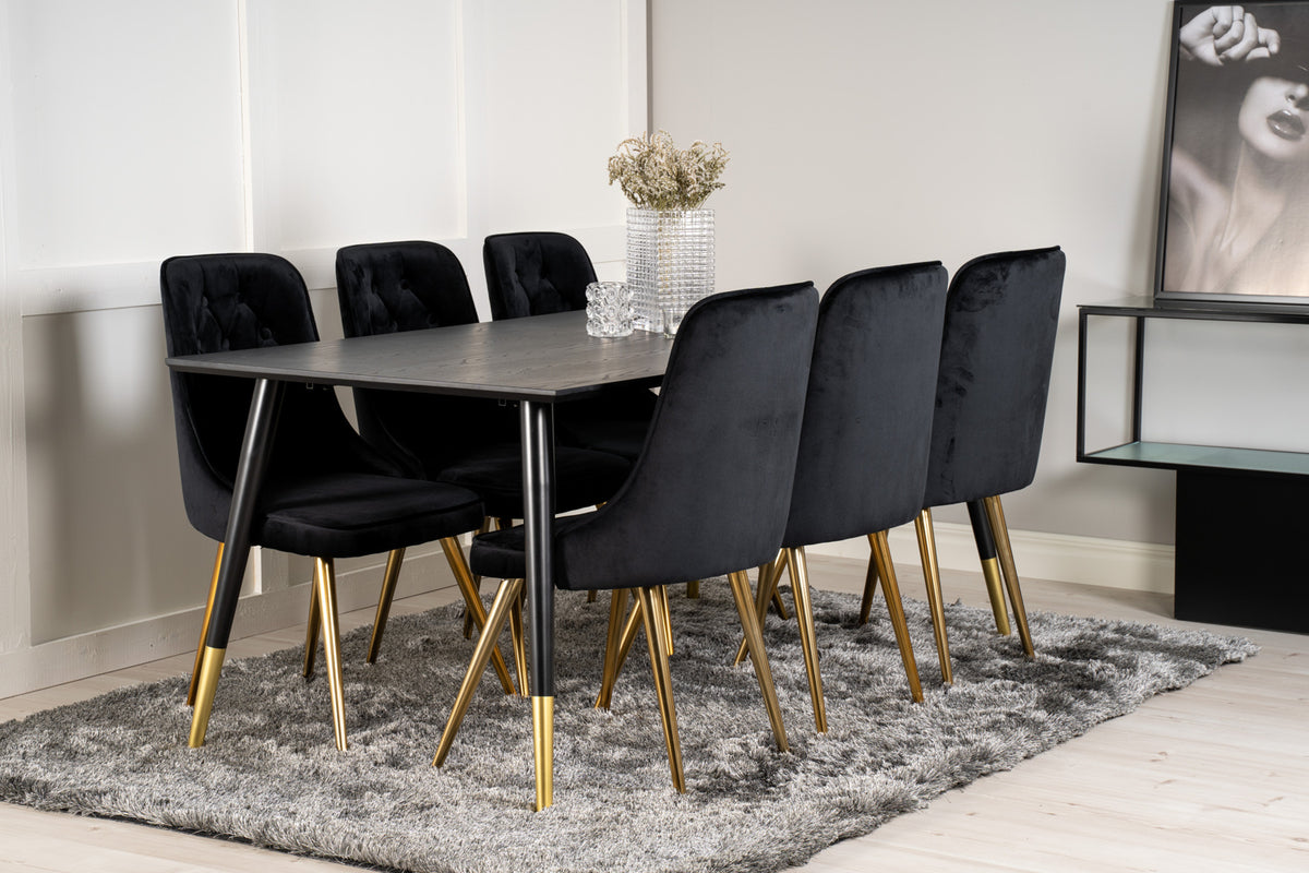 Venture Design Velvet Deluxe Matstolar 2-pack Svart