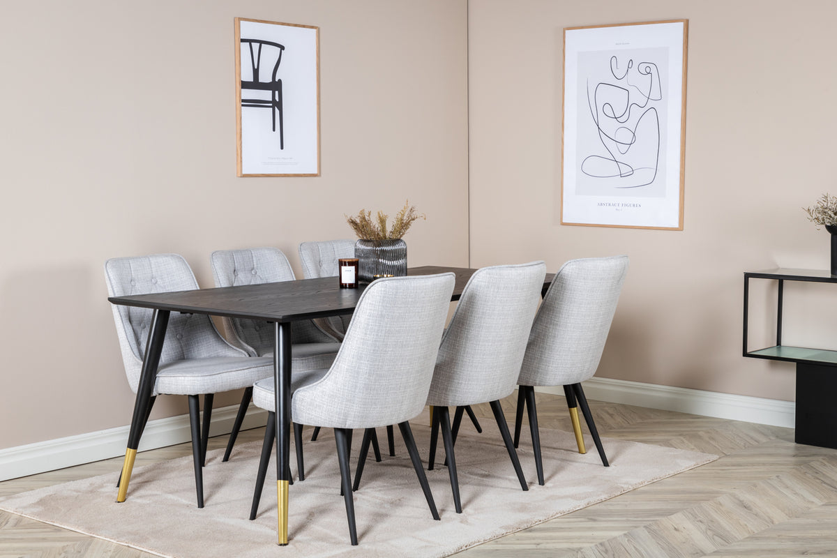 Venture Design Velvet Deluxe Matstolar 2-pack Grå