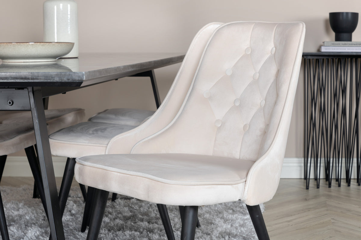 Venture Design Velvet Deluxe Matstolar 2-pack Beige