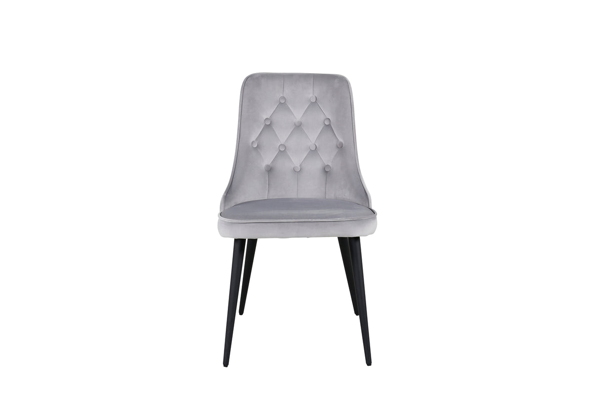 Venture Design Velvet Deluxe Matstolar 2-pack Ljusgrå