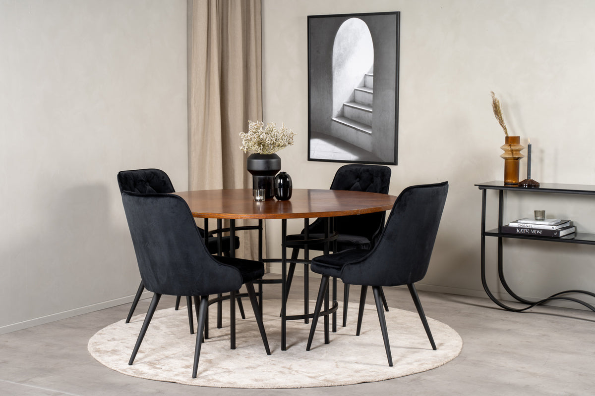 Venture Design Velvet Deluxe Matstolar 2-pack Svart