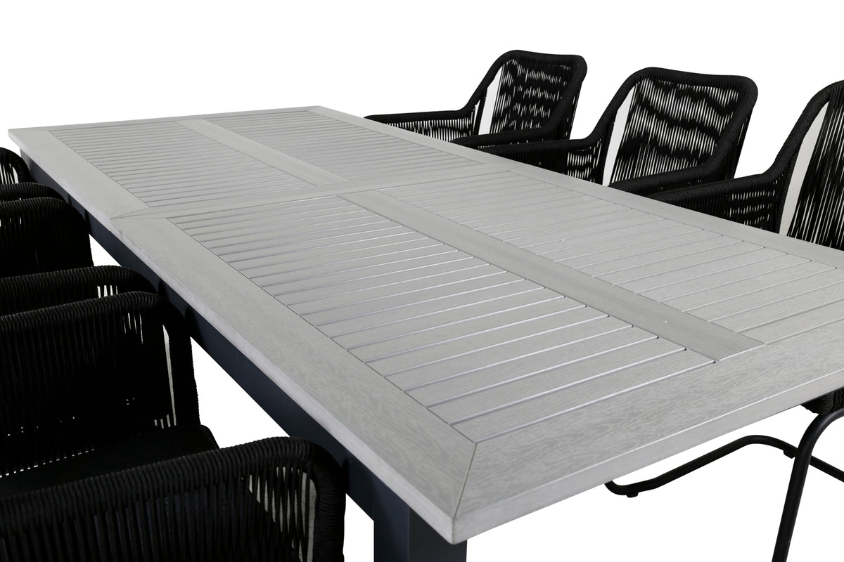 Venture Design Albany Rektangulära Matbord 224 x 90 Mörkgrå