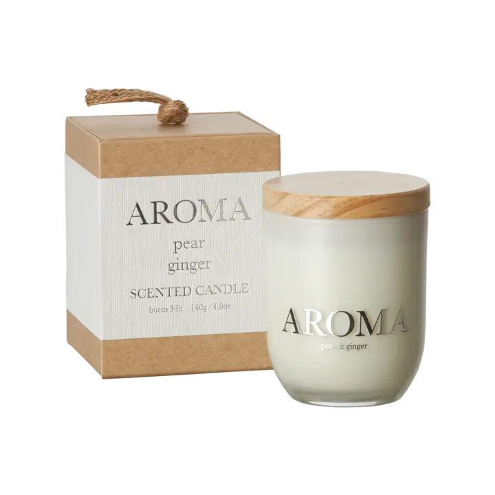 Affari of Sweden AROMA Doftljus S Pear & ginger, Brun/vit
