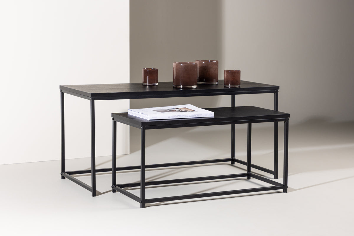 Venture Design Staal Soffbord Bord 1: 100 cm Bord 2: 75 cm x Bord 1: 43 cm Bord 2: 33 Svart