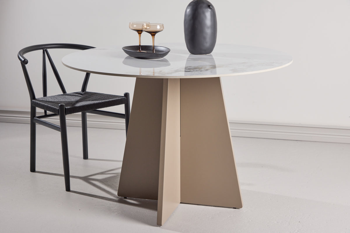 Venture Design Bootcut Runda Matbord ⌀110 Beige
