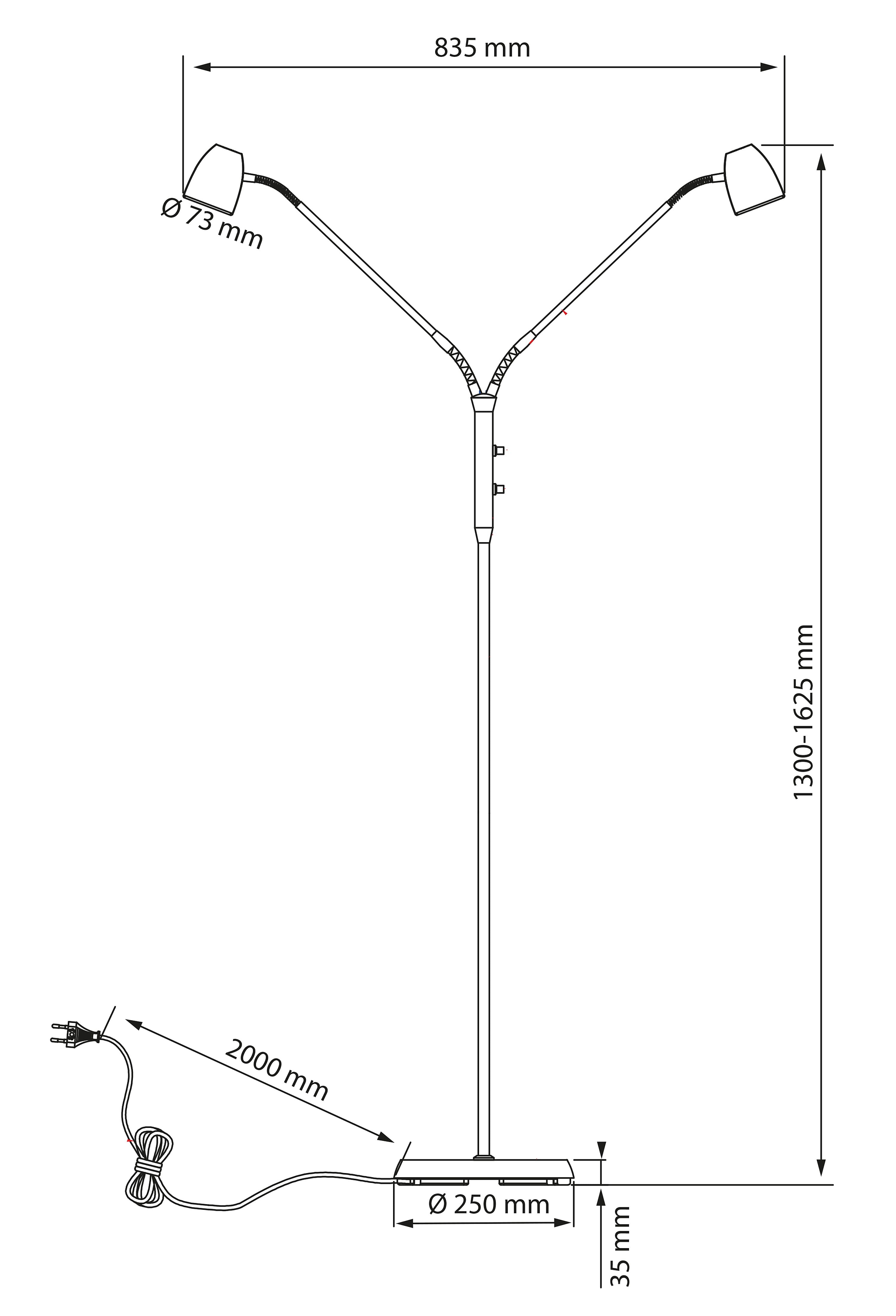 Aneta Home SANDNES golvlampa dubbel