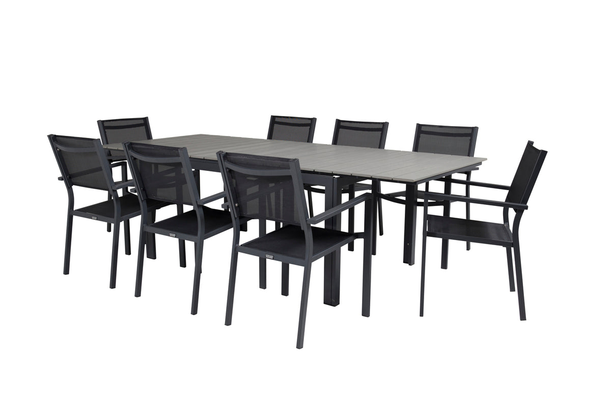 Venture Design Levels & Copacabana Matbord 160x100x75 + Matstolar Svart