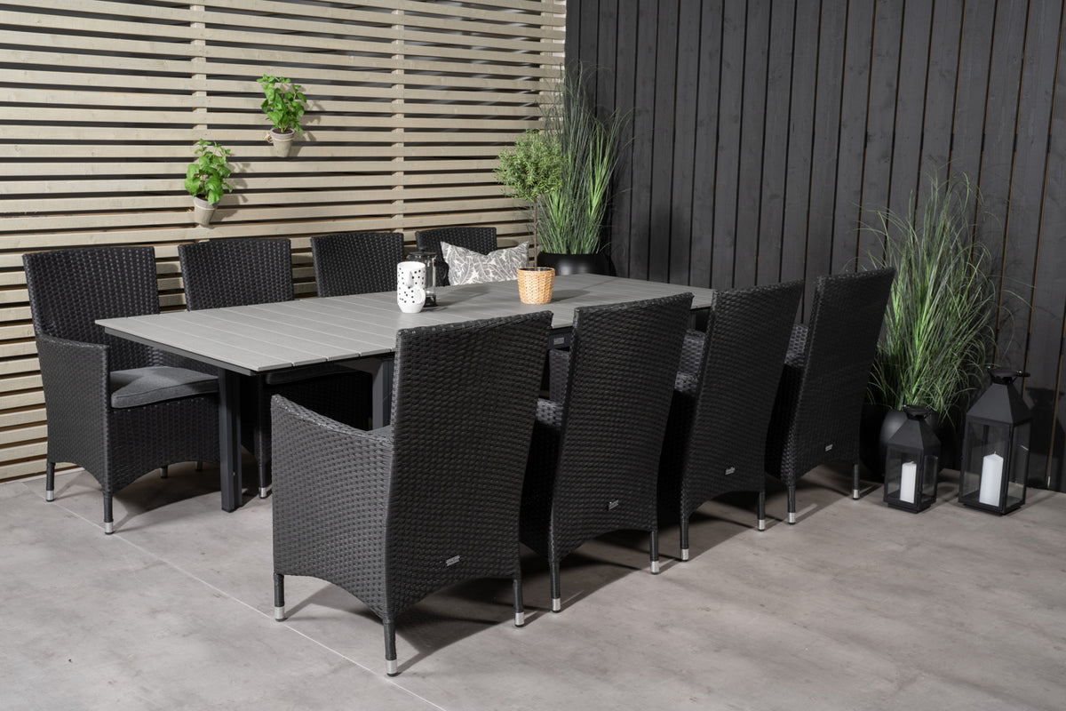 Venture Design Levels & Malin Matbord 160x100x75 + Matstolar Svart