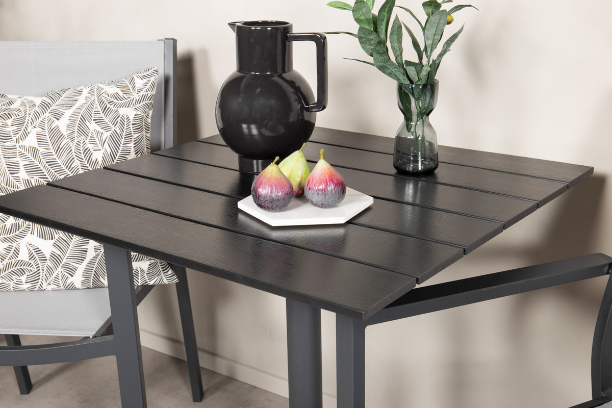 Venture Design Colorado & Copacabana Cafebord 70 x 70 Svart + Matstolar