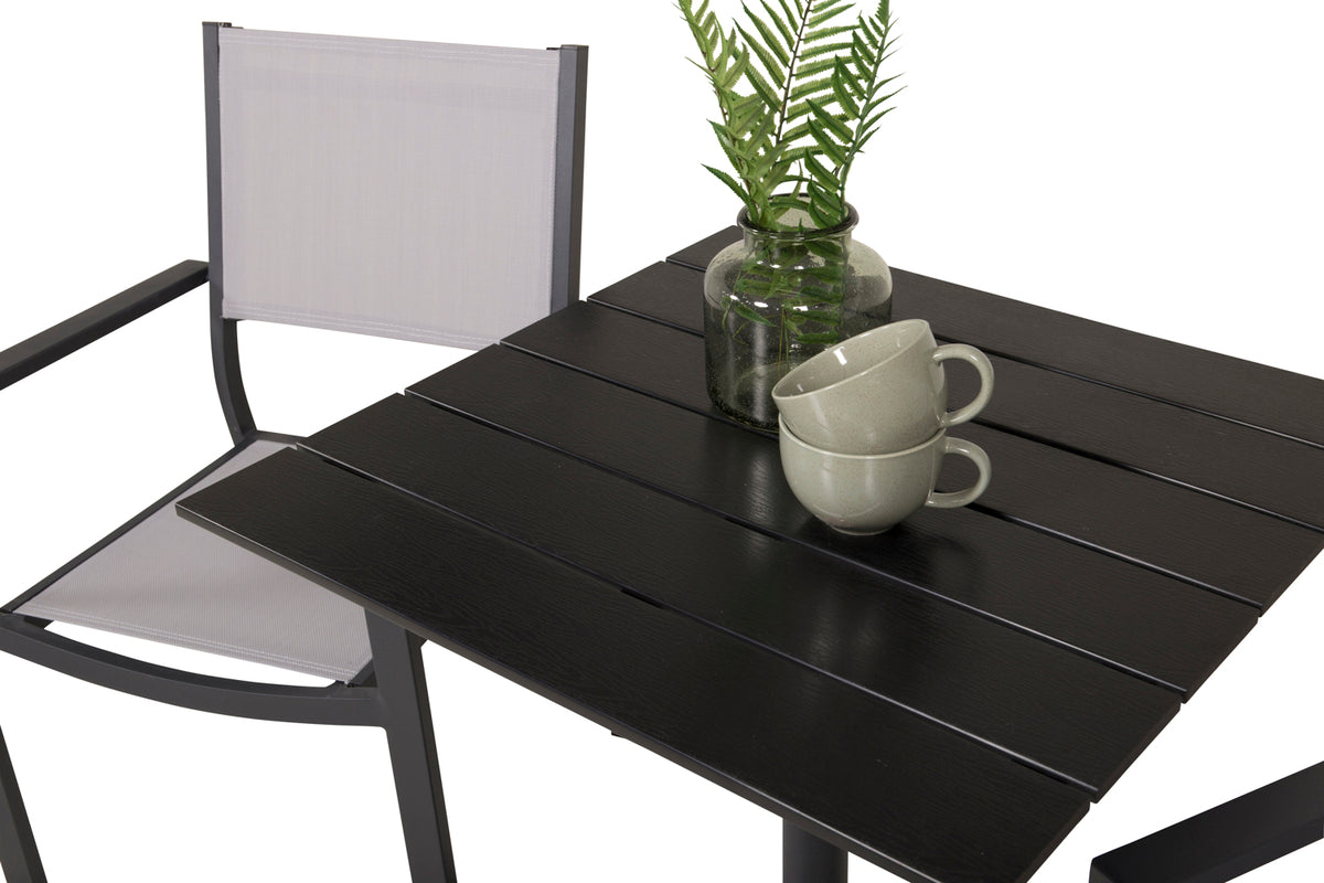 Venture Design Colorado & Copacabana Cafebord 70 x 70 Svart + Matstolar
